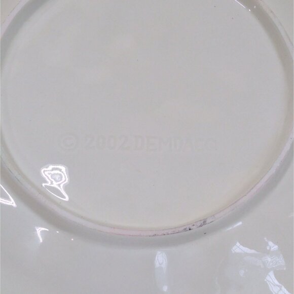 Demdaco Forever Christmas Santa Decorative 8" Plate 2002 Teddy Bear Holly Detail - Picture 4 of 6